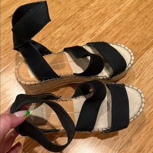 Dolce Vita Black Espadrille Wedges